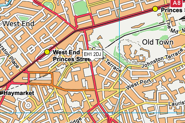 EH1 2DJ map - OS VectorMap District (Ordnance Survey)