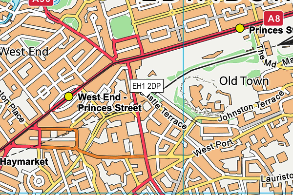 EH1 2DP map - OS VectorMap District (Ordnance Survey)