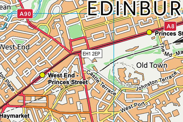 EH1 2EP map - OS VectorMap District (Ordnance Survey)