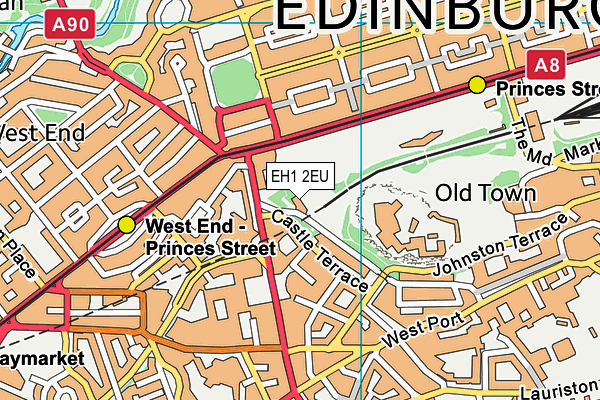 EH1 2EU map - OS VectorMap District (Ordnance Survey)