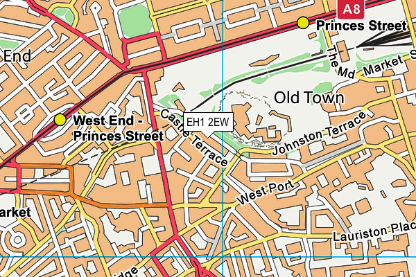 EH1 2EW map - OS VectorMap District (Ordnance Survey)