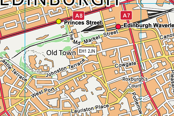 EH1 2JN map - OS VectorMap District (Ordnance Survey)