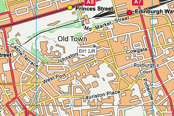 EH1 2JR map - OS VectorMap District (Ordnance Survey)