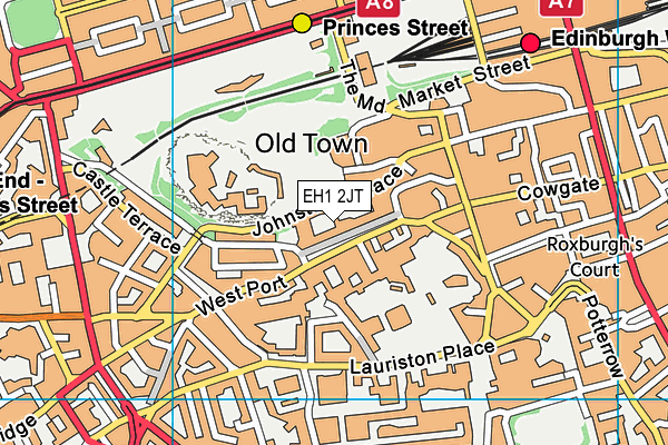 EH1 2JT map - OS VectorMap District (Ordnance Survey)