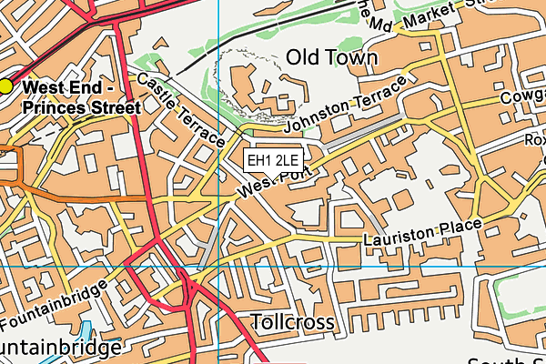 EH1 2LE map - OS VectorMap District (Ordnance Survey)