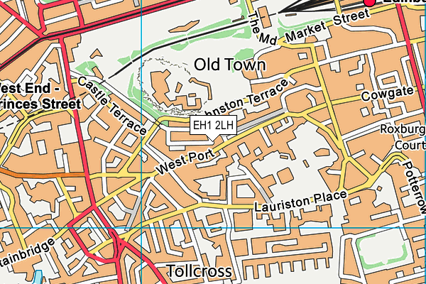 EH1 2LH map - OS VectorMap District (Ordnance Survey)