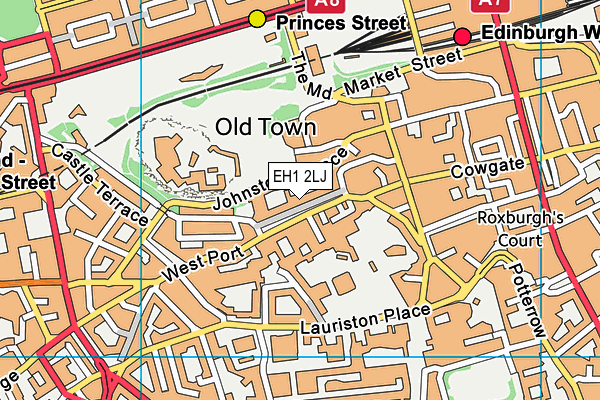 EH1 2LJ map - OS VectorMap District (Ordnance Survey)