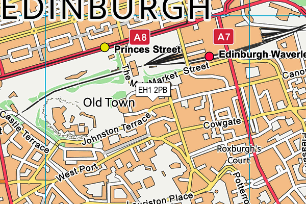 EH1 2PB map - OS VectorMap District (Ordnance Survey)