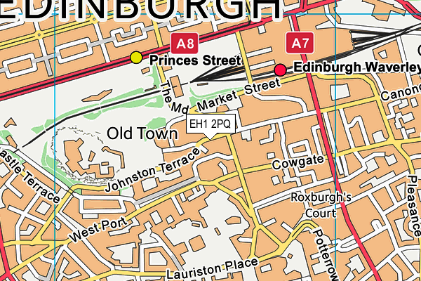 EH1 2PQ map - OS VectorMap District (Ordnance Survey)