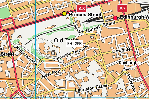 EH1 2PR map - OS VectorMap District (Ordnance Survey)