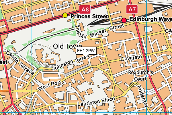 EH1 2PW map - OS VectorMap District (Ordnance Survey)