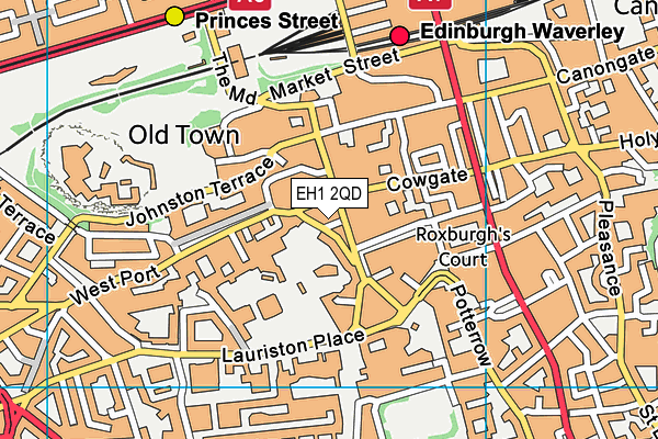 EH1 2QD map - OS VectorMap District (Ordnance Survey)