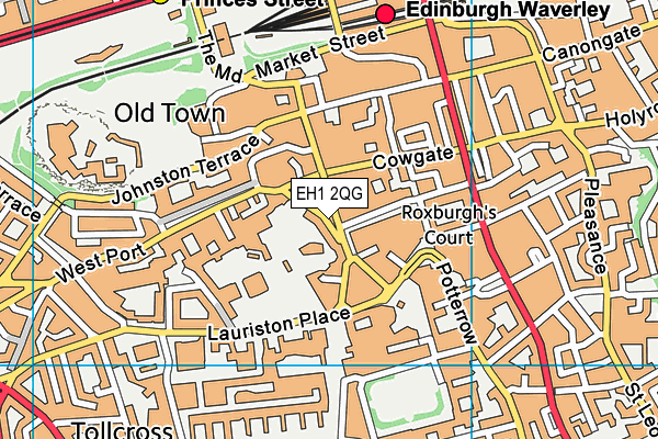 EH1 2QG map - OS VectorMap District (Ordnance Survey)