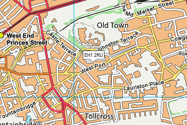 EH1 2RU map - OS VectorMap District (Ordnance Survey)