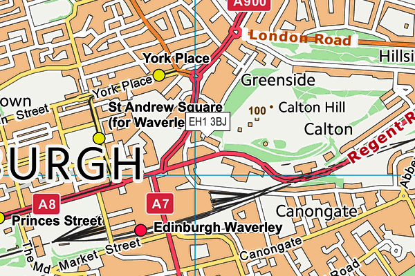 EH1 3BJ map - OS VectorMap District (Ordnance Survey)