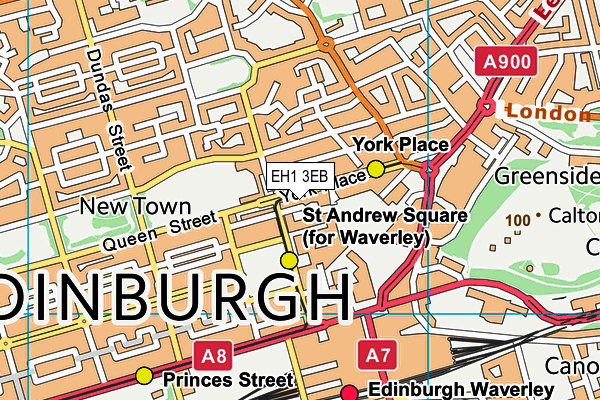 EH1 3EB map - OS VectorMap District (Ordnance Survey)