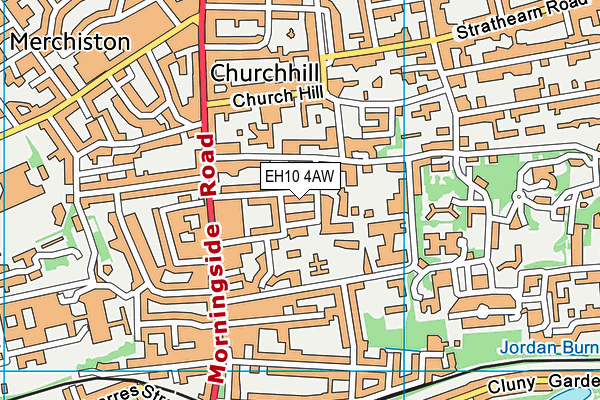 EH10 4AW map - OS VectorMap District (Ordnance Survey)