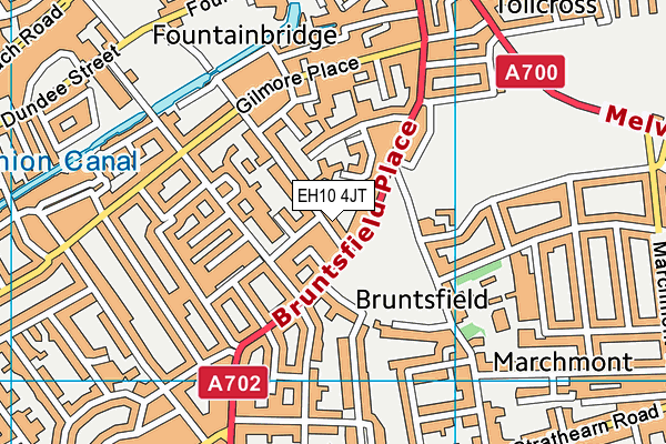 EH10 4JT map - OS VectorMap District (Ordnance Survey)