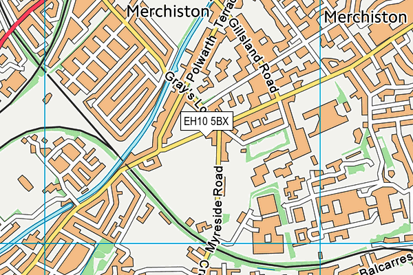 EH10 5BX map - OS VectorMap District (Ordnance Survey)