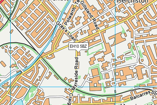 EH10 5BZ map - OS VectorMap District (Ordnance Survey)