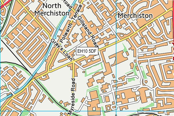 EH10 5DF map - OS VectorMap District (Ordnance Survey)