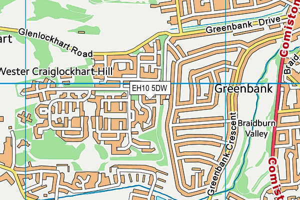 EH10 5DW map - OS VectorMap District (Ordnance Survey)