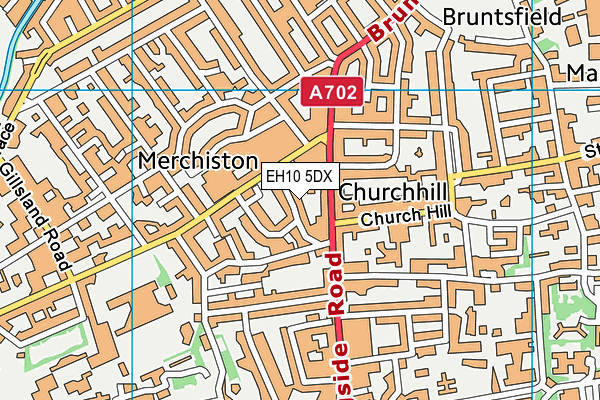 EH10 5DX map - OS VectorMap District (Ordnance Survey)