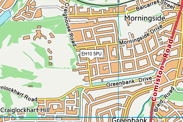 EH10 5PU map - OS VectorMap District (Ordnance Survey)