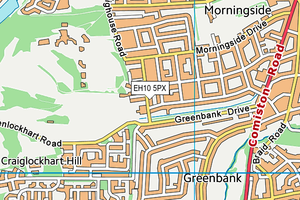 EH10 5PX map - OS VectorMap District (Ordnance Survey)