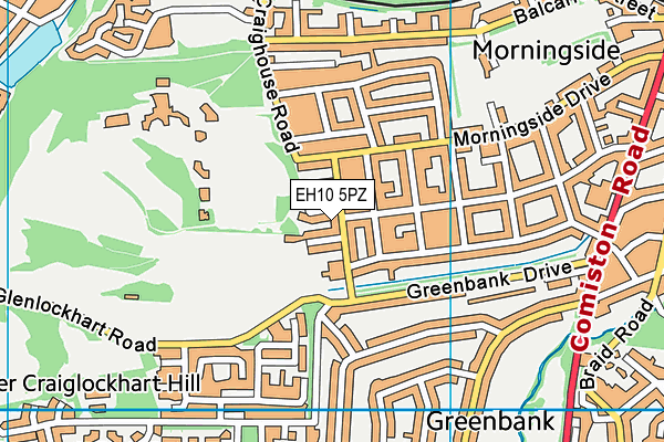 EH10 5PZ map - OS VectorMap District (Ordnance Survey)