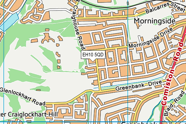 EH10 5QD map - OS VectorMap District (Ordnance Survey)