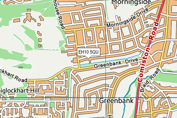 EH10 5QU map - OS VectorMap District (Ordnance Survey)