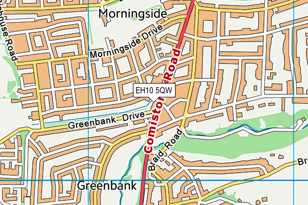 EH10 5QW map - OS VectorMap District (Ordnance Survey)