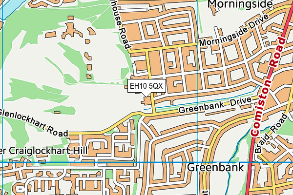 EH10 5QX map - OS VectorMap District (Ordnance Survey)