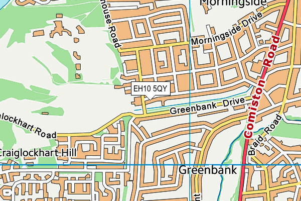 EH10 5QY map - OS VectorMap District (Ordnance Survey)