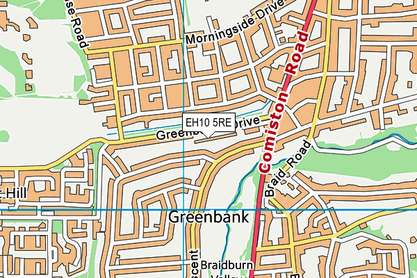 EH10 5RE map - OS VectorMap District (Ordnance Survey)