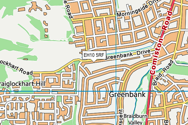 EH10 5RF map - OS VectorMap District (Ordnance Survey)