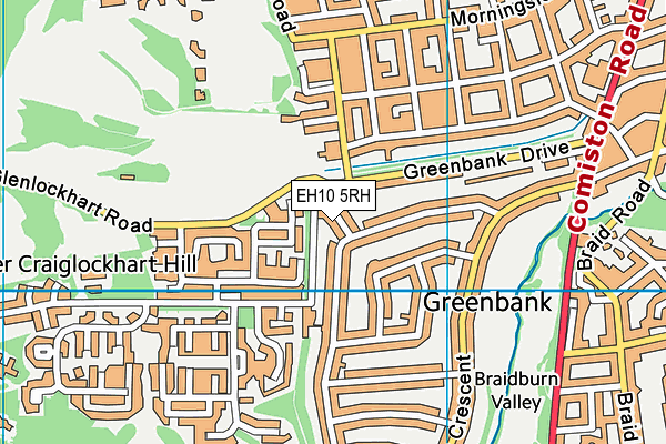 EH10 5RH map - OS VectorMap District (Ordnance Survey)