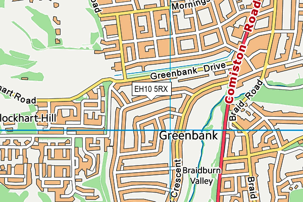 EH10 5RX map - OS VectorMap District (Ordnance Survey)