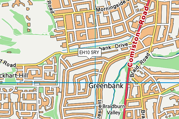 EH10 5RY map - OS VectorMap District (Ordnance Survey)