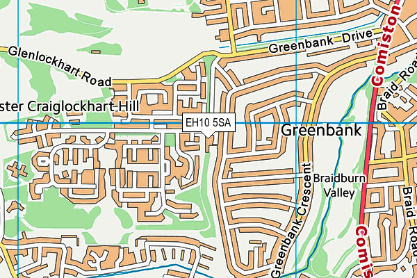 EH10 5SA map - OS VectorMap District (Ordnance Survey)