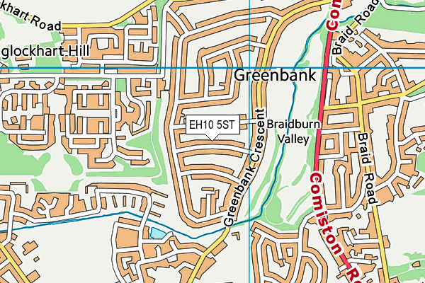 EH10 5ST map - OS VectorMap District (Ordnance Survey)