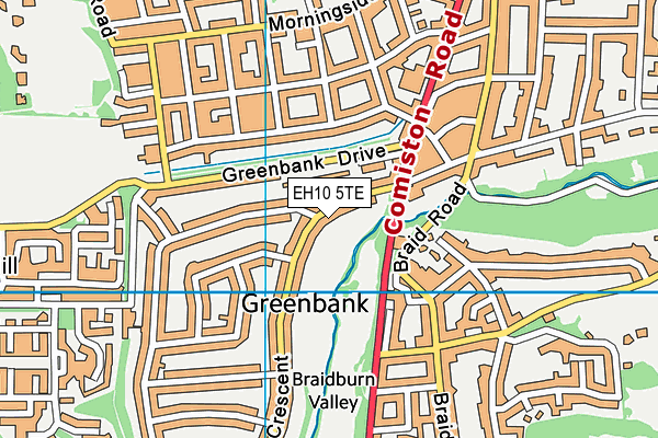 EH10 5TE map - OS VectorMap District (Ordnance Survey)