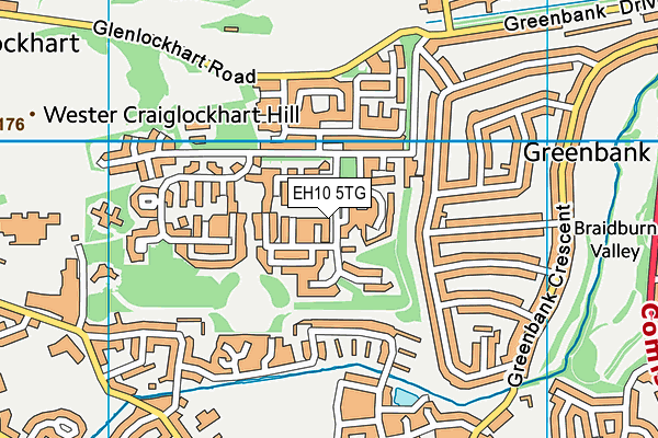 EH10 5TG map - OS VectorMap District (Ordnance Survey)