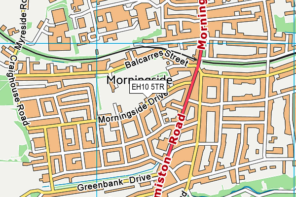 EH10 5TR map - OS VectorMap District (Ordnance Survey)