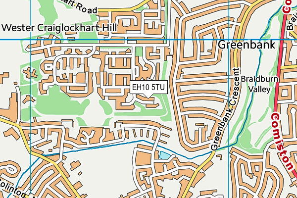 EH10 5TU map - OS VectorMap District (Ordnance Survey)