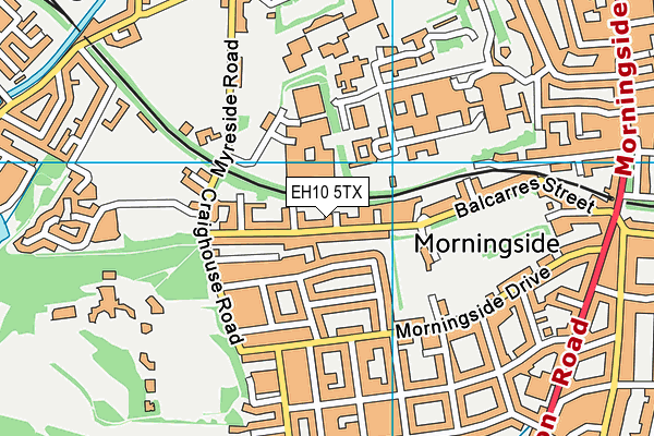 EH10 5TX map - OS VectorMap District (Ordnance Survey)