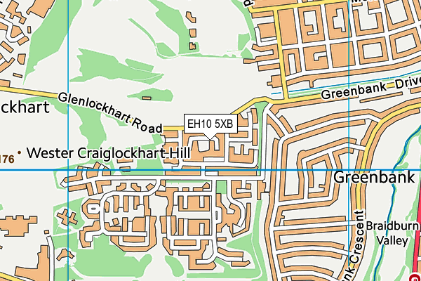 EH10 5XB map - OS VectorMap District (Ordnance Survey)