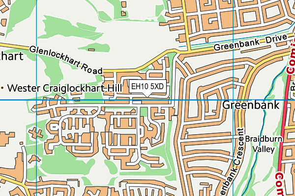 EH10 5XD map - OS VectorMap District (Ordnance Survey)