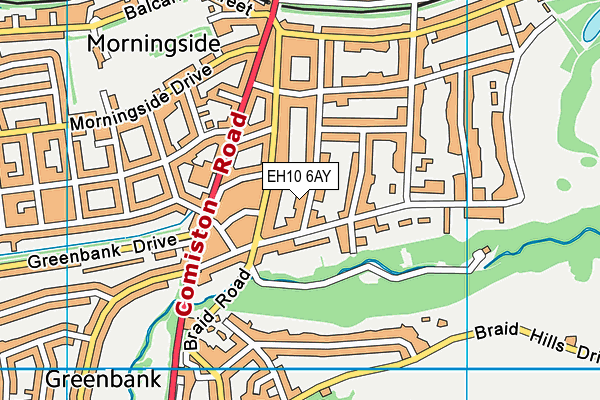 EH10 6AY map - OS VectorMap District (Ordnance Survey)